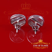 King Of Bling's 0.20ct Diamond 925 Sterling White Silver for Men's & Women's Stud Medusa Earring KING OF BLINGS