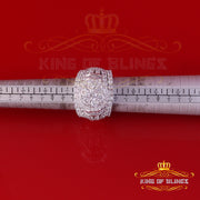 King Of Bling's13.93CT Cubic Zirconia Men's SZ 9 & Women's Size 9 Trio Style Silver White Ring KING OF BLINGS