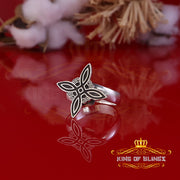 KING OF BLINGSWhite 925 Sterling Silver Witch Knot Geometric Style Women's Ring SZ 9 KING OF BLINGS