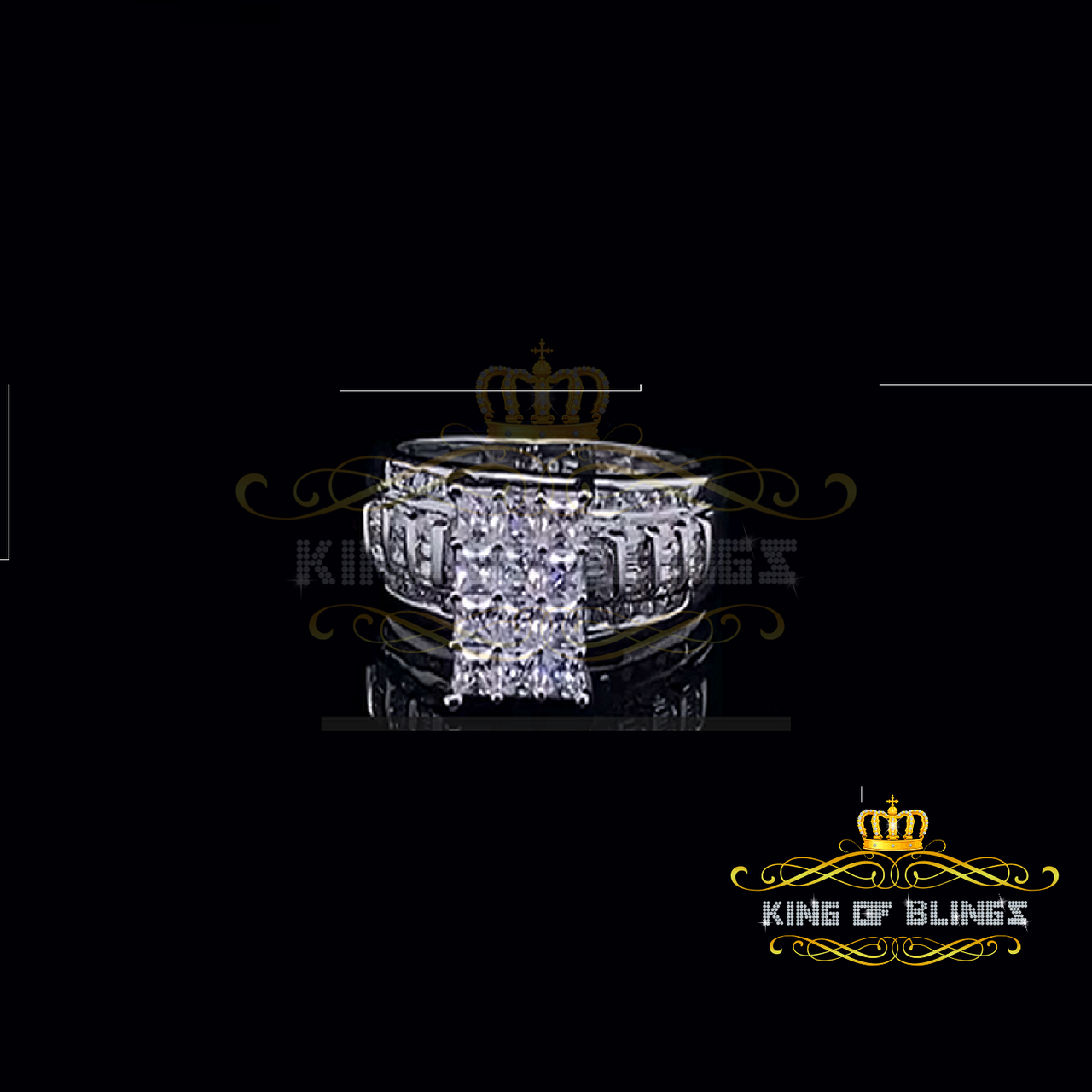 King Of Bling's925 Sterling White Silver Cinderella 1.10ct Cubic Zirconia Women's Ring Size 6.5