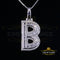 White Beautiful Custom intial Pendant Gift all Occasion Silver Cubic Zirconia KING OF BLINGS