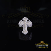 King of Bling's New Men's 925 Sterling Silver 5.50ct VVS D Moissanite White Cross Rings Size 10 King of Blings