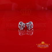 King Of Bling's 0.33ct Diamond 925 Sterling Silver White for Men's & Women Stud SWRILL Earrings King of Blings