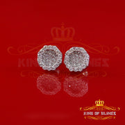 King of Bling's 925 White Silver 0.66ct VVS 'D' Moissanite Octagon Stud Earring Men's/Womens King of Blings