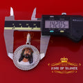 King Of Bling's 925 Sterling Silver 2.00ct W/Crushed Moissanite White "1.50" Jesus Charm Pendant KING OF BLINGS