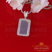 King of Bling's White 925 Sterling Silver Charm Necklace Pendant with 1.32ct Cubic Zirconia KING OF BLINGS