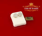 King of Bling's Elegant Yellow 925 Silver Screw Back 0.69ct Cubic Zirconia Round Women Earrings KING OF BLINGS