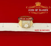 King Of Bling's 925 Yellow Sterling Silver 0.00ct Cubic Zirconia Square Men's Ring Big Size 14.5 KING OF BLINGS