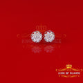 King of Bling's Men's/Womens 925 Silver White 1.00ct VVS 'D' Moissanite Round Stud Earrings KING OF BLINGS