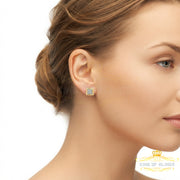 King Of Bling's 925 Sterling Silver 0.10ct Small Diamond For Women's & Men's Yellow Stud Earring KING OF BLINGS