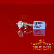 King of Bling's 5.00ct Moissanite White Sterling Silver Men/ Women Bridal Ring Pear Shape Size 8 KING OF BLINGS