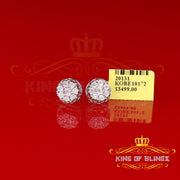 King Of Bling's 925 Sterling Silver White 0.07ct Diamond For Men's & Women's Floral Earrings KING OF BLINGS
