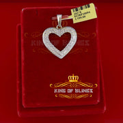 King Of Bling's Real 0.10ct Diamond Sterling Silver HEART White Charm Fashion Necklace Pendant KING OF BLINGS