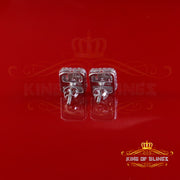 King of Bling's 1.25ct VVS 'D' Moissanite Men's/Womens 925 Silver White Square Stud Earrings KING OF BLINGS