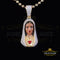 King Of Bling's 925 Silver Yellow Immaculate Heart MOTHER MARY 1.70 inch Pendant 3ct Moissanite KING OF BLINGS