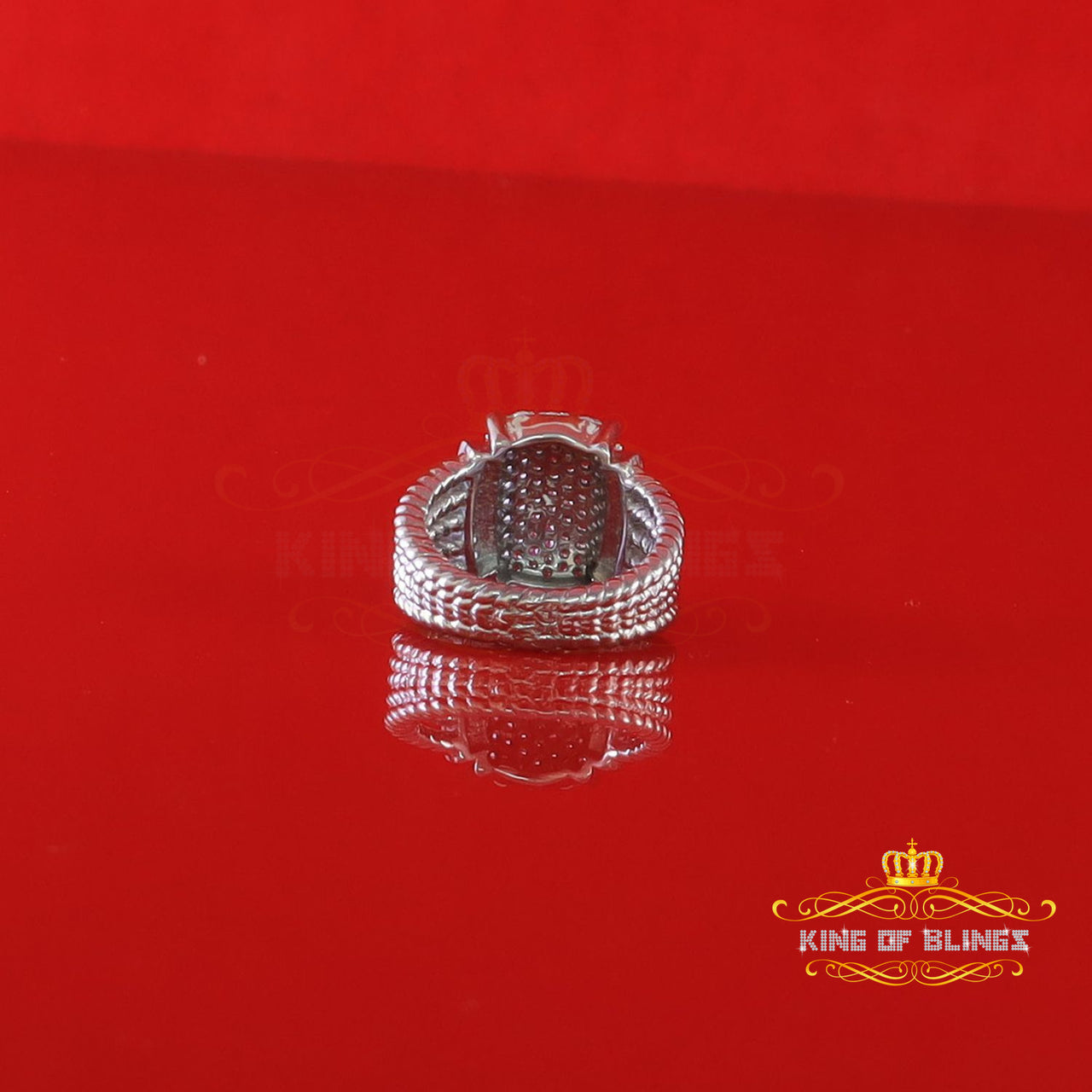 Silver Sterling White 1.95ct Cubic Zirconia Adjustable Men Ring From SZ 8 to 10