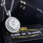 Sterling White Silver 'LEO' Pendant For Men's & Women's 2.23ct Cubic Zirconia KING OF BLINGS