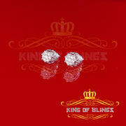 King of Blings- 925 White Silver Sterling 0.36ct Cubic Zirconia Hip Hop Floral Women's Earrings KING OF BLINGS