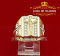 King Of Bling's Jesus Design Yellow Cubic Zirconia 0.45ct Men's Adjustable Ring From SZ 9 to 11 KING OF BLINGS