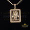 Men's 925 Silver 0.66ct CZ Square SAINT MICHEAL Yellow 1.00 inch 3D Pendant KING OF BLINGS