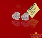King of Blings-Aretes Para Hombre Heart 925 Yellow Silver 0.20ct Diamond Women's /Men's Earring KING OF BLINGS