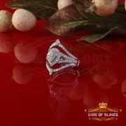 King Of Blings Enhancer Guard Wrap Insert Ring 925 White Silver1.75ct VVS D Pear Moissanite SZ7 King of Blings