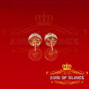 King of Blings-925 Sterling Silver Yellow 0.07ct Diamond For Men's & Women's Floral Earrings KING OF BLINGS