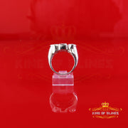 King Of Bling's 925 Sterling Silver White Metal with 0.40ct Real Diamond Men's "CEO" Ring SZ 8 King of Blings