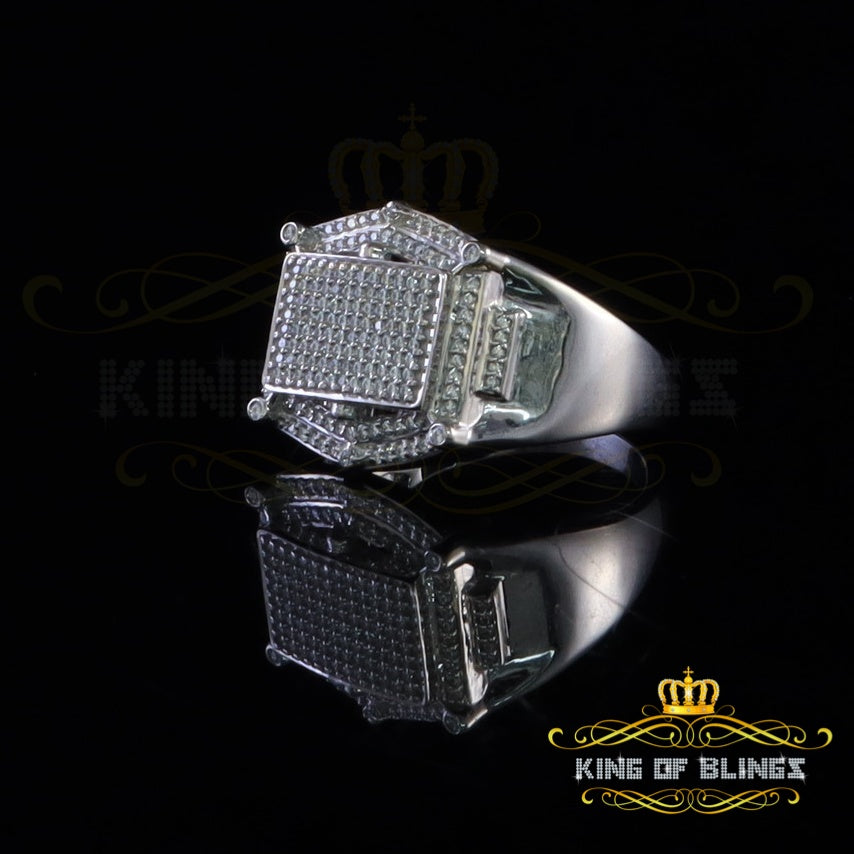 King Of Bling's1.30ct Iced Out White Cubic Zirconia Fashion Luxury Big Ring For Men's Size 12