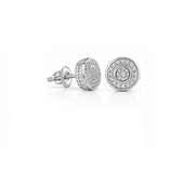 King Of Bling's 0.15ct Diamond 925 Sterling Silver stud White For Men / Women Round Earrings KING OF BLINGS