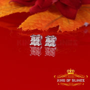 King Of Bling's 0.03ct Diamond Stud Earrings For Women White 925 Sterling Silver Stud For Men KING OF BLINGS