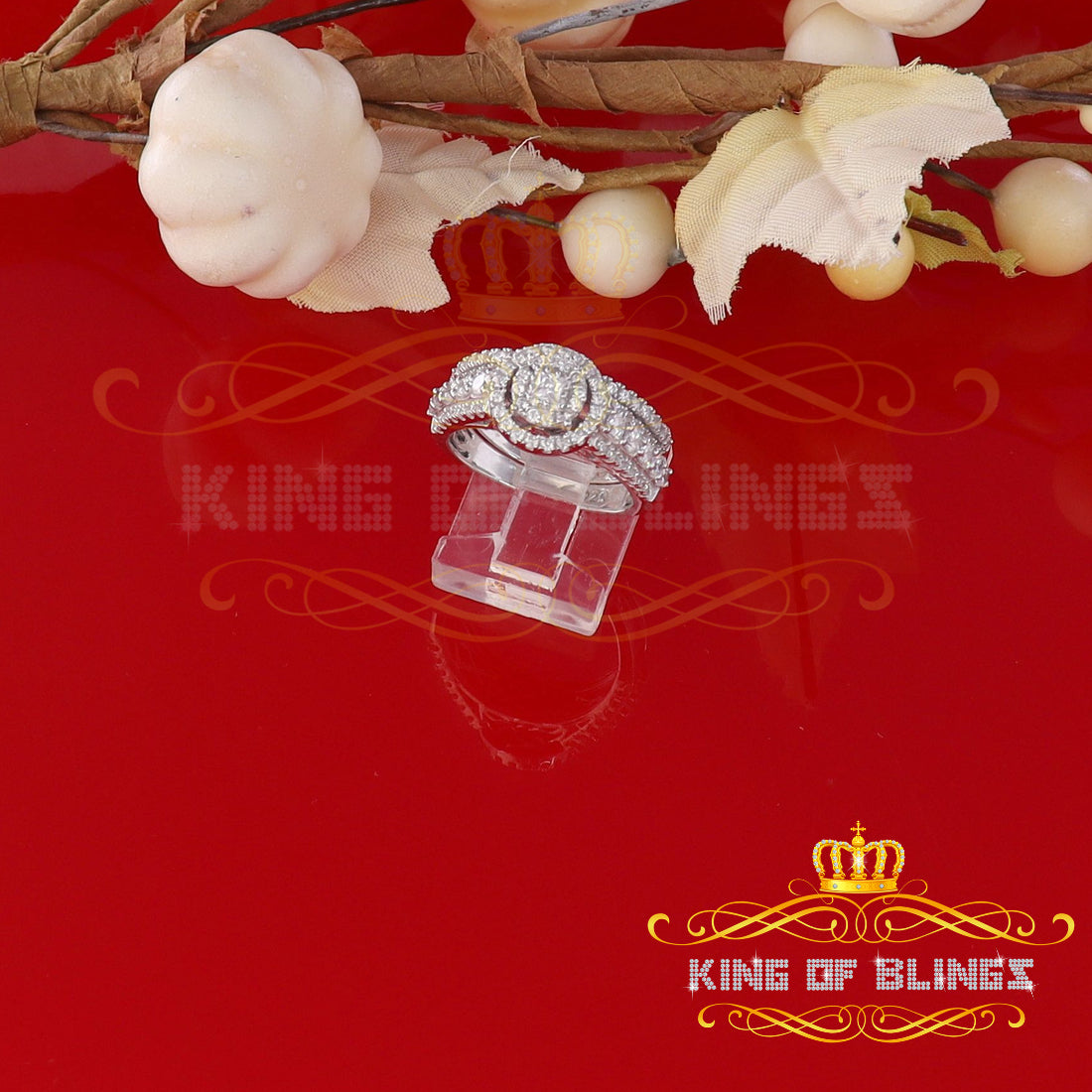 King Of Bling's3.20ct Cubic Zirconia 925 Sterling Silver White Womens Round Womens Ring Size 7 KING OF BLINGS