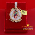 King Of Bling's Silver Yellow Protector "SAINT MICHAEL" Pendant with 5.00ct Genuine Moissanite KING OF BLINGS