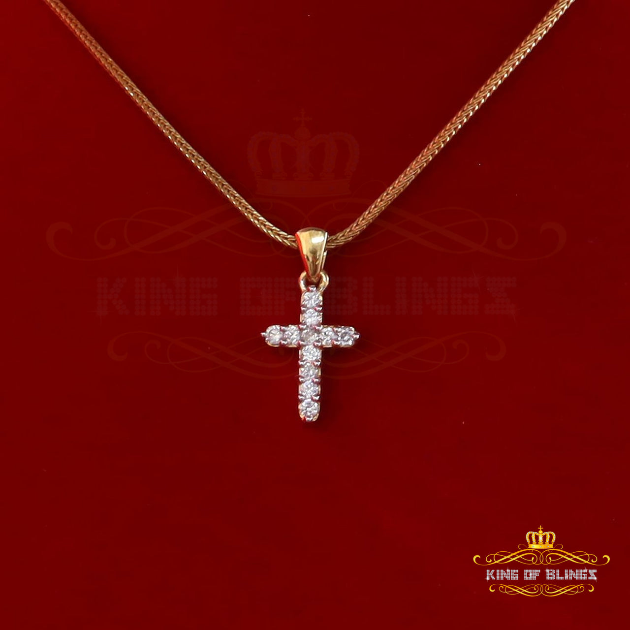 Promising Fancy Yellow Sterling Silver Cross Pendant with 1.21ct Cubic Zirconia