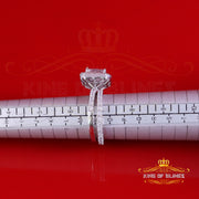 King Of Bling's2.97ct Cubic Zirconia Emearld Shape White Silver With Women Bridal Ring Size 7 KING OF BLINGS
