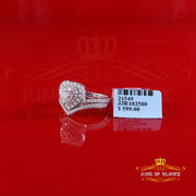 King of Bling's Heart 1.66ct VVS D clr Moissanite Women Silver Whit BRIDAL SET WEDDING Ring SZ7 King of Blings