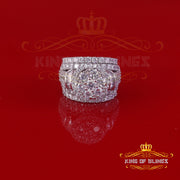 King Of Bling's13.93CT Cubic Zirconia Men's SZ 9 & Women's Size 9 Trio Style Silver White Ring KING OF BLINGS