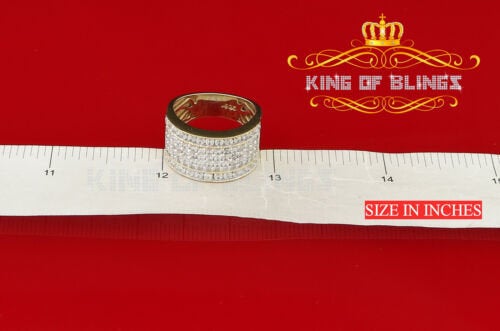 King Of Bling's Yellow Cubic Zirconia 2.20ct Hip Hop Rapper Fashion Luxury Rings Men's Size 8 KING OF BLINGS