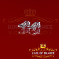 King of Bling's 1.25ct VVS 'D' Moissanite Men's/Womens 925 Silver White Round Stud Earrings KING OF BLINGS
