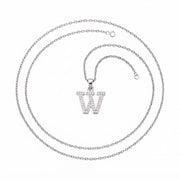 King Of Bling's Attractive Sterling SilverAll Alphabet Letter White Pendant with Cubic Zirconia KING OF BLINGS