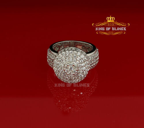 King Of Bling'sKing Of Blings 9.00ct White Cubic Zirconia Silver Fashion Men's Ring Size 9