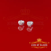 King Of Bling's 0.05ct Diamond 925 Sterling Silver White For Women's & Men's Round Stud Earring KING OF BLINGS