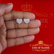 King Of Bling's Aretes Para Hombre Heart White Silver 0.20ct Diamond Women's /Men's Earring KING OF BLINGS