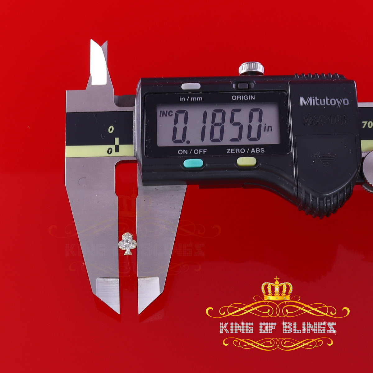King of Blings-0.05ct Diamond 925 Sterling Yellow Silver Women's & Men's Club Suit Stud Earring KING OF BLINGS