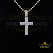 King Of Bling's New Moissanite 2.50ct VVS D Clr. Charm Cross Pendant 925 White Silver for Men KING OF BLINGS