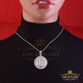 Sterling White Silver PISCES Pendant For Men's & Women's 2.23ct Cubic Zirconia KING OF BLINGS