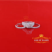 King Of Bling's6.56ct Cubic Zirconia White Sterling Silver Square Engagement Womens Ring Size 8 KING OF BLINGS