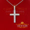White Fancy 925 Sterling Silver CROSS Pendant with 3.64ct Cubic Zirconia stone KING OF BLINGS