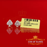 King of Blings-925 Sterling Silver Yellow 0.05ct Diamond For Women's & Men's Stud Heart Earring KING OF BLINGS