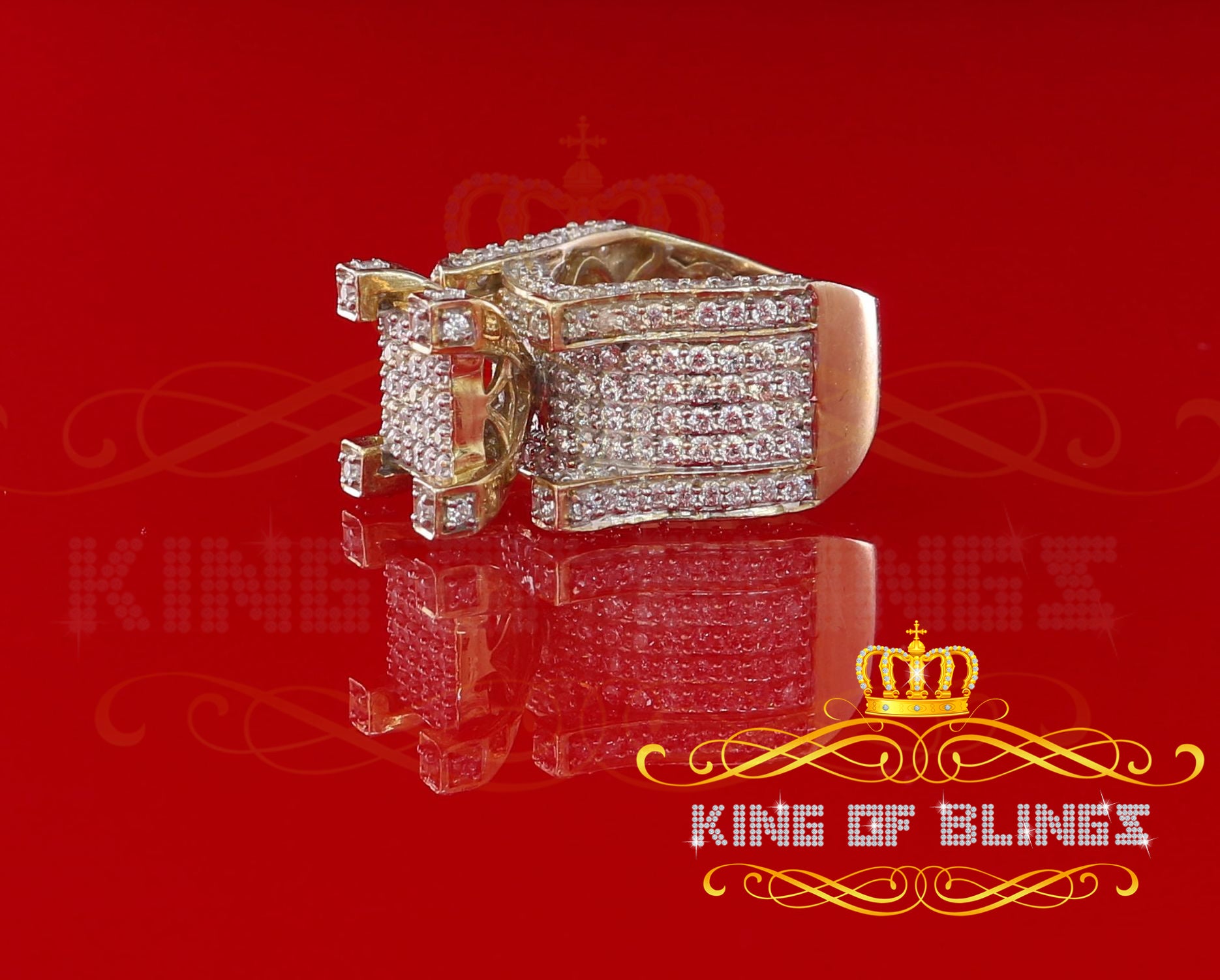 King Of Bling's King Of Blings Yellow 4.50ct Cubic Zirconia Silver Fashion Womens Ring size 6.5 KING OF BLINGS